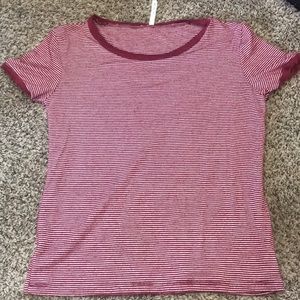 a white and red stripe crop top !